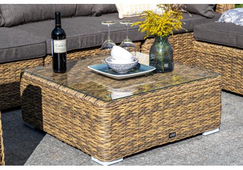  "Лунго" журнальный столик плетеный (гиацинт), цвет соломенный, фото 6 