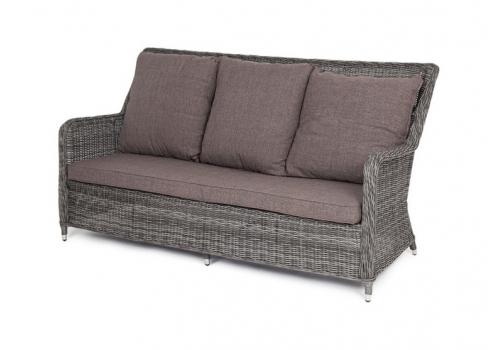  "Гляссе" диван трехместный из искусственного ротанга, цвет графит, фото 1 