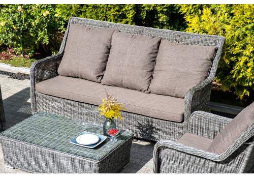  "Гляссе" диван трехместный из искусственного ротанга, цвет графит, фото 8 