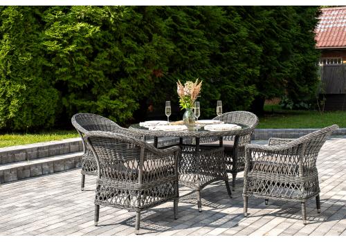  "Дольче" обеденная группа из искусственного ротанга, цвет графит, фото 3 