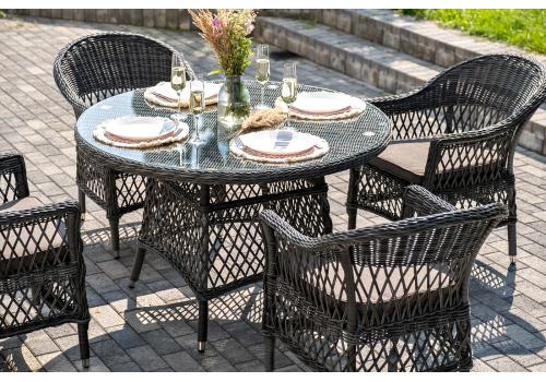  "Дольче" обеденная группа из искусственного ротанга, цвет графит, фото 7 