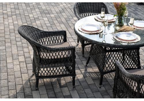  "Дольче" обеденная группа из искусственного ротанга, цвет графит, фото 8 