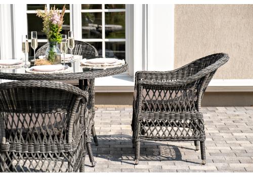  "Дольче" обеденная группа из искусственного ротанга, цвет графит, фото 9 