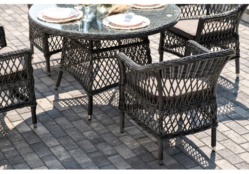  "Дольче" обеденная группа из искусственного ротанга, цвет графит, фото 10 