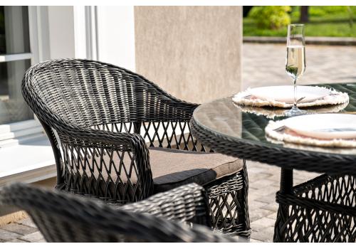  "Дольче" обеденная группа из искусственного ротанга, цвет графит, фото 12 