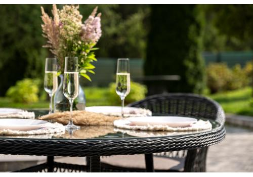  "Дольче" обеденная группа из искусственного ротанга, цвет графит, фото 15 