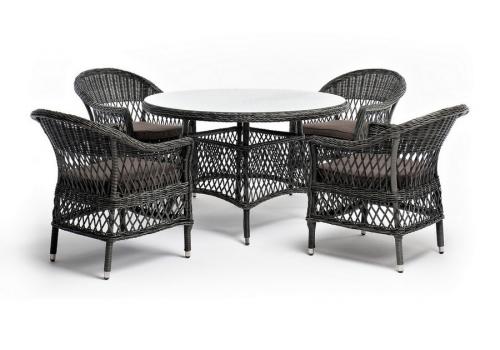  "Дольче" обеденная группа из искусственного ротанга, цвет графит, фото 18 