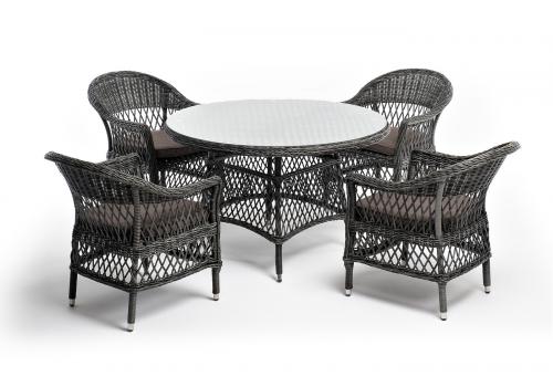  "Дольче" обеденная группа из искусственного ротанга, цвет графит, фото 19 
