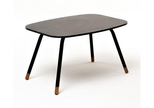  "Верона" журнальный столик из HPL 70х50, H40, каркас черный муар, цвет столешницы "серый гранит", фото 1 