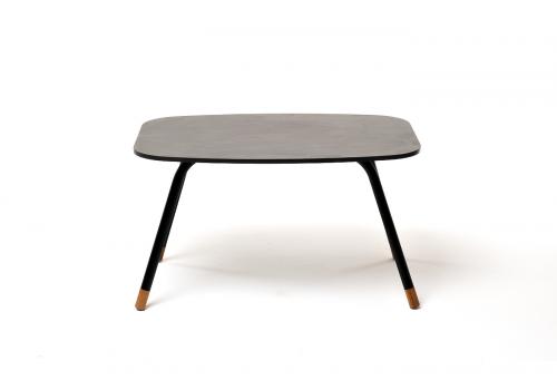  "Верона" журнальный столик из HPL 70х50, H40, каркас черный муар, цвет столешницы "серый гранит", фото 2 