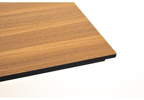  "Каффе" обеденный стол из HPL 140х70см, цвет "дуб", подстолье двойное черное, фото 3 