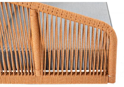  "Канны" диван 2-местный плетеный из роупа, каркас алюминий светло-серый (RAL7035) муар, роуп оранжевый меланж круглый, ткань светло-серая, фото 8 