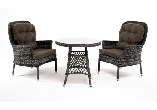  "Алиса" кофейный комплект из искусственного ротанга, цвет графит, фото 1 