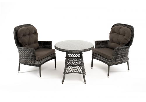  "Алиса" кофейный комплект из искусственного ротанга, цвет графит, фото 2 