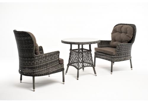  "Алиса" кофейный комплект из искусственного ротанга, цвет графит, фото 3 