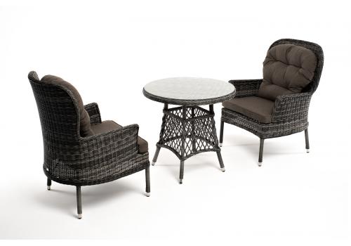  "Алиса" кофейный комплект из искусственного ротанга, цвет графит, фото 4 