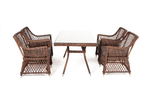  "Латте–140 L" обеденная группа плетеная, цвет коричневый, фото 2 