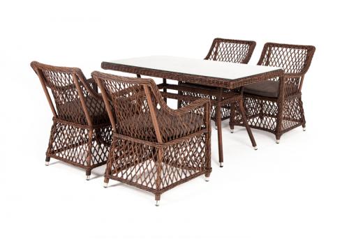  "Латте–140 L" обеденная группа плетеная, цвет коричневый, фото 3 