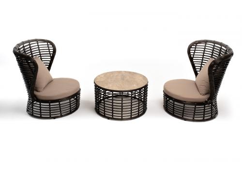  "Парма" кофейный комплект из искусственного ротанга, цвет бронзовый, фото 19 