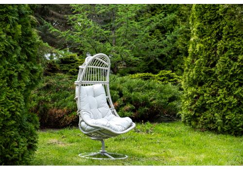  "Севилья" кресло-кокон из искусственного ротанга, цвет светло-серый, фото 1 