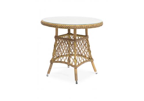  "Эспрессо" плетеный круглый стол, диаметр 80 см, цвет соломенный, фото 1 