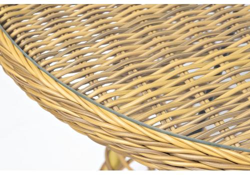  "Эспрессо" плетеный круглый стол, диаметр 80 см, цвет соломенный, фото 4 