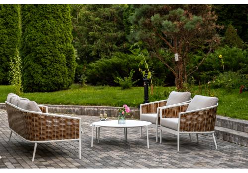  "Тоскана" лаунж-зона из искусственного ротанга, цвет соломенный, фото 1 