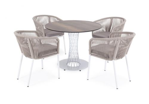  "Диего" обеденная группа на 4 персоны, круглый стол "дуб", цвет бежевый, фото 10 