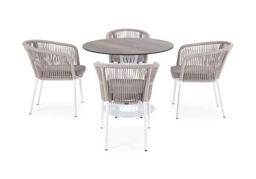  "Диего" обеденная группа на 4 персоны, круглый стол "дуб", цвет бежевый, фото 11 