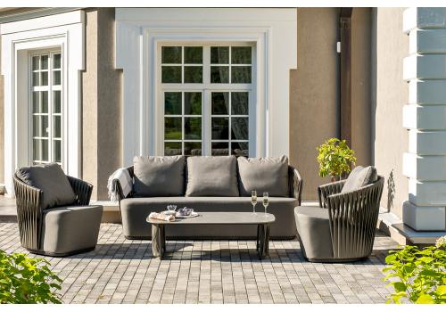  "Флоренция" лаунж-зона из искусственного ротанга, цвет графит, фото 1 