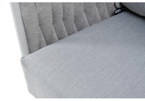  "Монако" диван 2-местный плетеный из роупа, каркас алюминий светло-серый (RAL7035) муар, роуп светло-серый 40 мм, ткань светло-серая, фото 5 