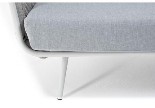  "Монако" диван 2-местный плетеный из роупа, каркас алюминий светло-серый (RAL7035) муар, роуп светло-серый 40 мм, ткань светло-серая, фото 7 