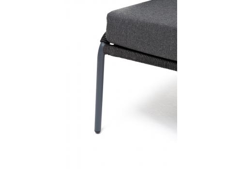  "Милан" диван 2-местный плетеный из роупа, каркас алюминий темно-серый (RAL7024) муар, роуп темно-серый круглый, ткань темно-серая 027, фото 10 