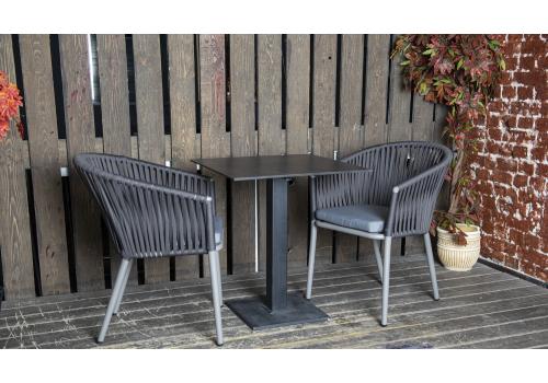  "Каффе" интерьерный стол из HPL квадратный 64х64см, цвет "серый гранит", фото 3 