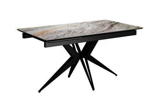  Стол DikLine DKS140 керамика Venetian Brown Light глянец, подстолье черное, опоры черные (2уп.), фото 1 