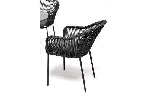  "Лион" обеденная группа на 4 персоны со стульями "Лион" темно-серый, круглый стол "серый гранит", фото 3 