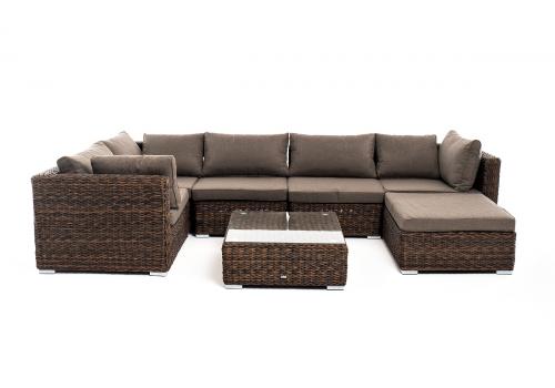  "Лунго" трансформирующаяся лаунж-зона из искусственного ротанга (гиацинт), цвет коричневый, фото 2 