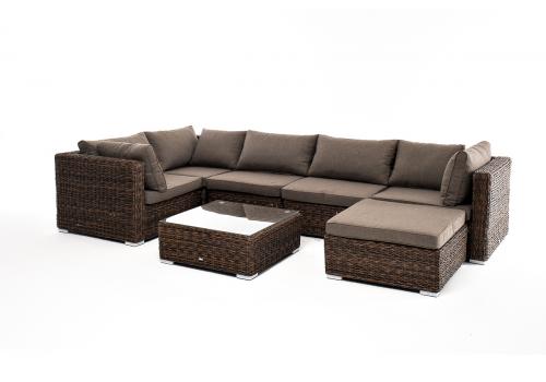  "Лунго" трансформирующаяся лаунж-зона из искусственного ротанга (гиацинт), цвет коричневый, фото 3 