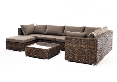  "Лунго" трансформирующаяся лаунж-зона из искусственного ротанга (гиацинт), цвет коричневый, фото 5 