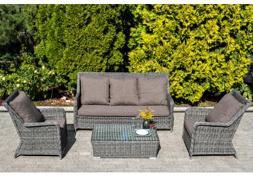  "Гляссе" лаунж-зона из искусственного ротанга, цвет графит, фото 1 