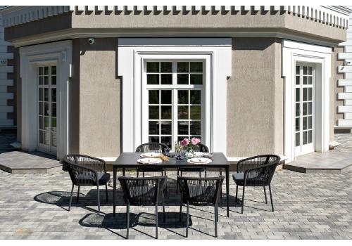  "Малага" обеденная группа на 6 персон со стульями "Марсель", каркас темно-серый, роуп темно-серый, фото 4 