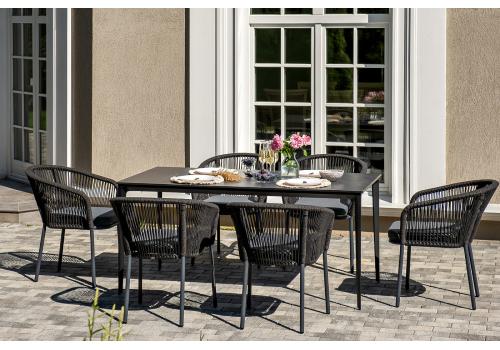  "Малага" обеденная группа на 6 персон со стульями "Марсель", каркас темно-серый, роуп темно-серый, фото 6 