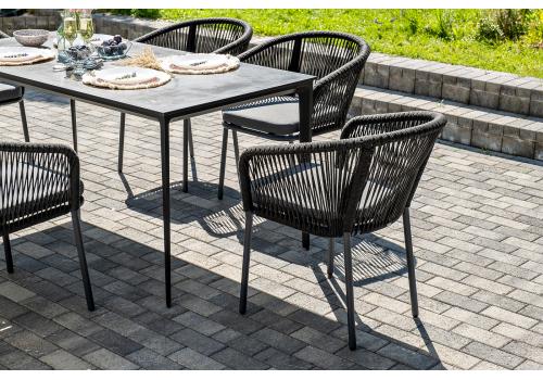  "Малага" обеденная группа на 6 персон со стульями "Марсель", каркас темно-серый, роуп темно-серый, фото 8 