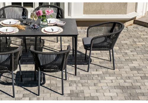  "Малага" обеденная группа на 6 персон со стульями "Марсель", каркас темно-серый, роуп темно-серый, фото 10 