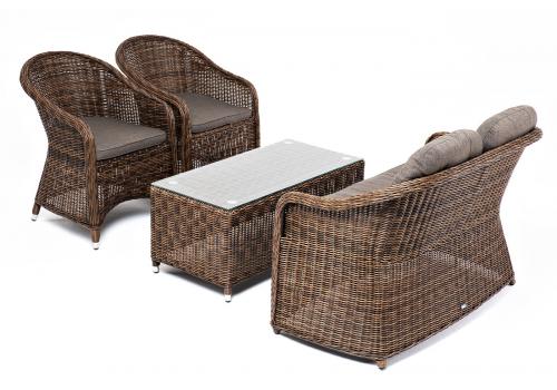  "Равенна" лаунж-зона из искусственного ротанга, цвет коричневый, фото 1 