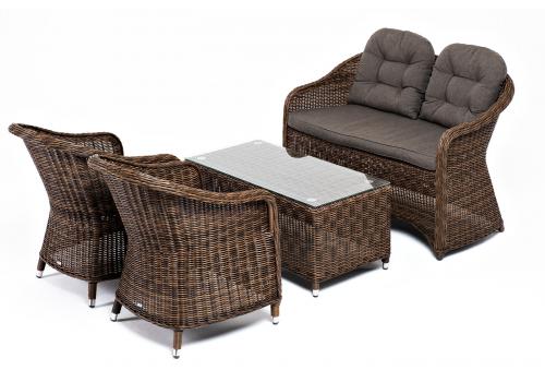  "Равенна" лаунж-зона из искусственного ротанга, цвет коричневый, фото 3 