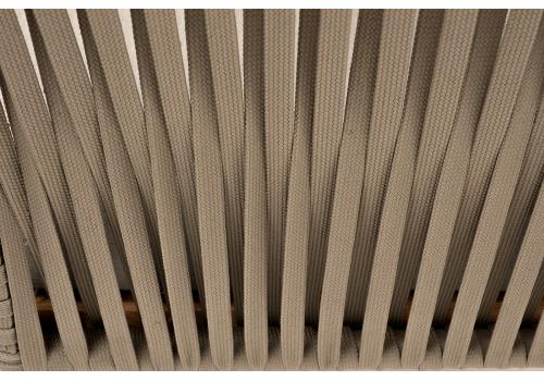  "Мальорка" кресло плетеное из роупа, основание дуб, роуп серо-коричневый 23мм, ткань бежевая 052, фото 6 