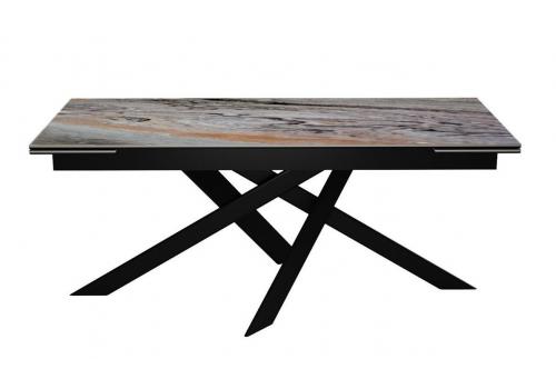  Стол DikLine EKX180, Керамика Venetian Brown Light глянец (К4), опоры черные (2 уп.), фото 1 