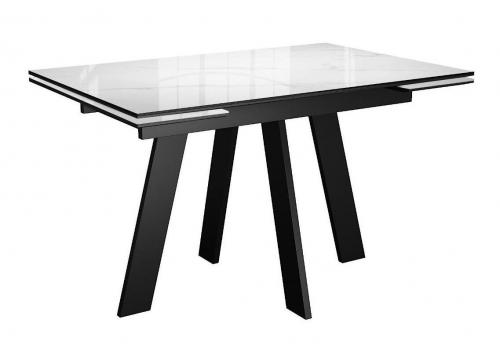  Стол DikLine SKM110 Керамика Carrara Gloss (мрамор глянец белый)/подстолье черное/опоры черные, фото 1 