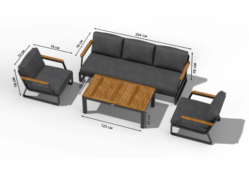  Лаунж зона ЭСТИВО T с трехместным диваном - маренго, фото 7 